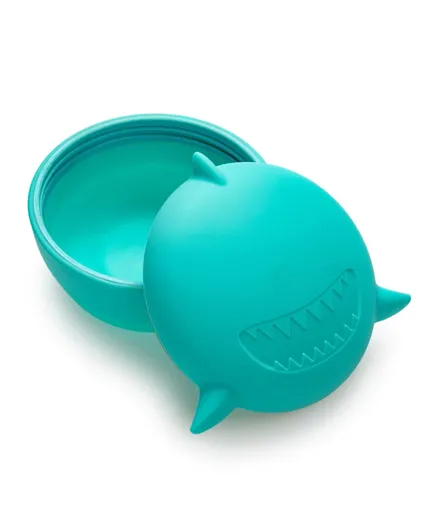 Melii Silicone Bowl With Lid Turquoise Shark - 350mL