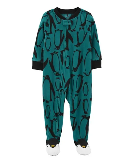 Carter's 1-Piece Penguin Fleece Footie Pajamas - Teal