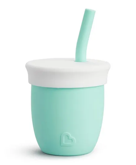 Munchkin C’est Silicone Training Cup With Straw Mint - 118mL