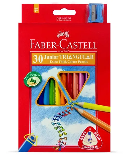 Faber Castell Junior Triangular Colour Pencil - 30 Pieces
