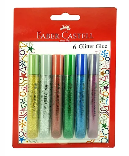 Faber Castell Glitter Glue - 6 Pieces