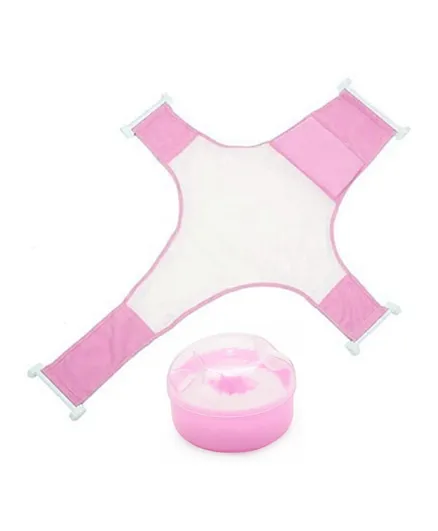 Star Babies Bath Seat Support Net Bathtub With Free Powder Puff - Pink