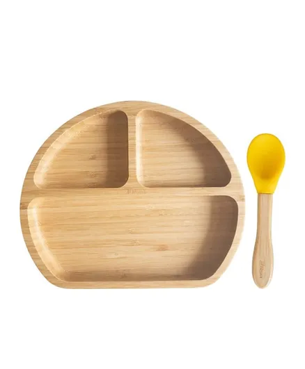 Myna Box Round Bamboo Plate - Yellow