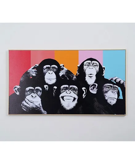 PAN Home Funky Monkey Crew Framed Wall Art - Black