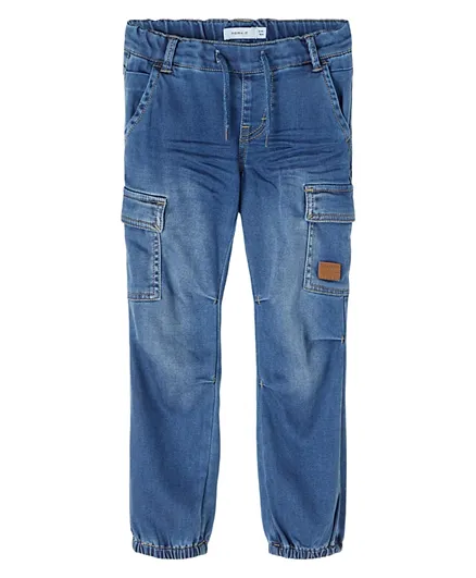 Name It Regular Fit Cargo Jeans - Medium Blue