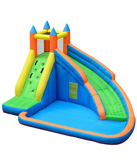 Myts Inflatable Bounce House Jumping Castle Water Slide Outdoor Indoor for Kids - Multicolor