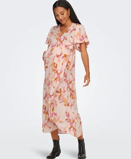 Only Maternity Life Wrap Maternity Dress - Multicolor