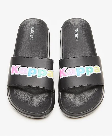 Kappa Logo Detail Slippers - Black