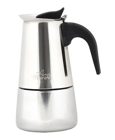 Any Morning Stove Top Espresso Maker Stainless Steel Percolator Coffee Pot 300mL - Silver