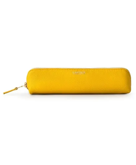 Printworks Small Leather Pencil Case - Yellow