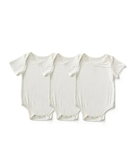 Anvi Baby 3 Pack Solid Bodysuits - White