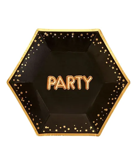 Neviti Glitz & Glamour Black & Gold Party Plate - Medium