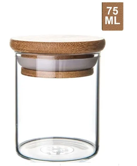 Little Storage Glass Herb & Spice with Bamboo Lid Storage Jar - 75ml