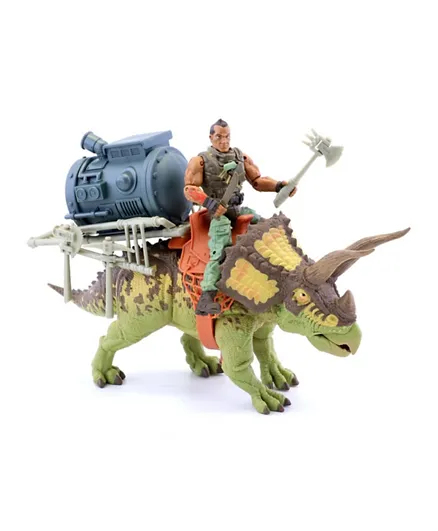 Primal Clash Jurassic Clash Dino Commander Triceratops with Action Figure Set
