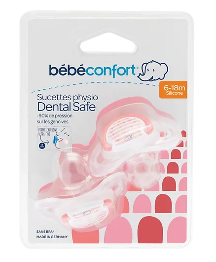Bebeconfort Silicon X2 Dental Set  of 2 -  Pink
