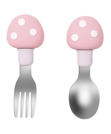 Highland Baby Spoon And Fork Kids Cutlery With Case - Pink