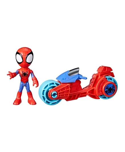 Spidey And His Amazing Friends Action Figure with Toy Motorcycle - 10.16cm