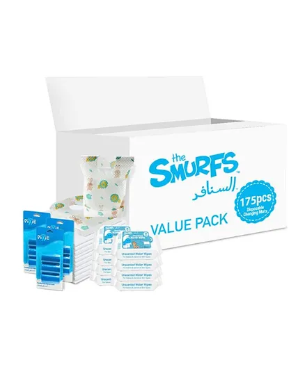 Smurfs Disposable Changing Mats and Other Essentials - Value Pack
