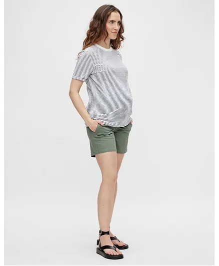 Mamalicious Cross Detail Maternity Shorts - Green