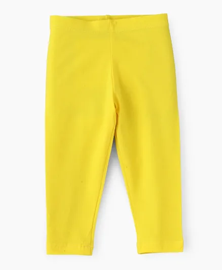 Jelliene Basic Knit Leggings - Yellow