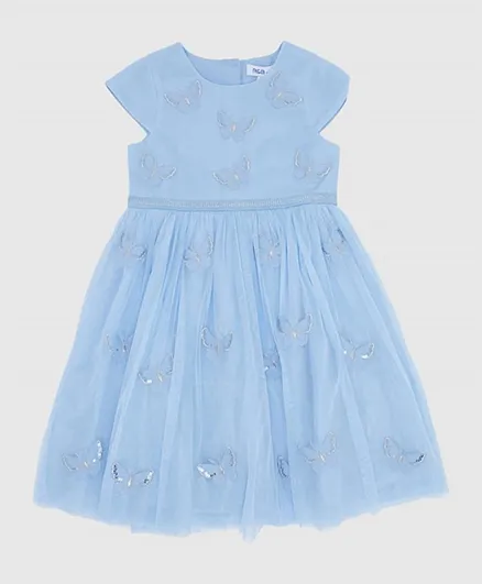 R&B Kids 3D Lace Butterfly Prom Dress - Blue