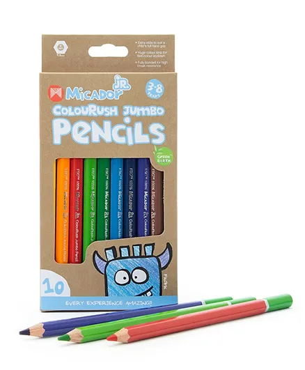 ميكادور - أقلام رصاص سحق ملونة ضخمة   - عبوة من 10