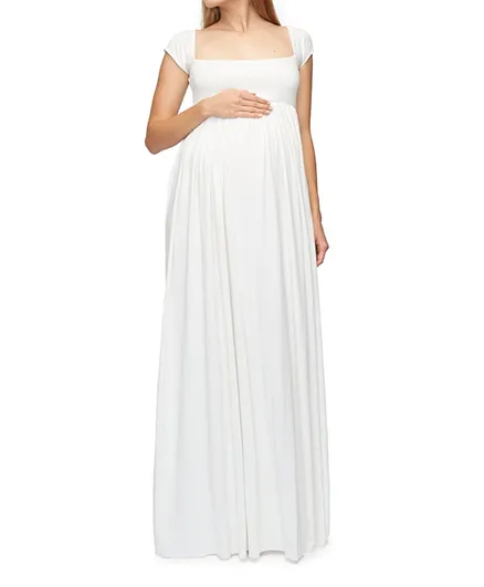 فستان حمل إيزا بأكمام قصيرة من مامز آند بامبس - راشيل بالي - أبيض