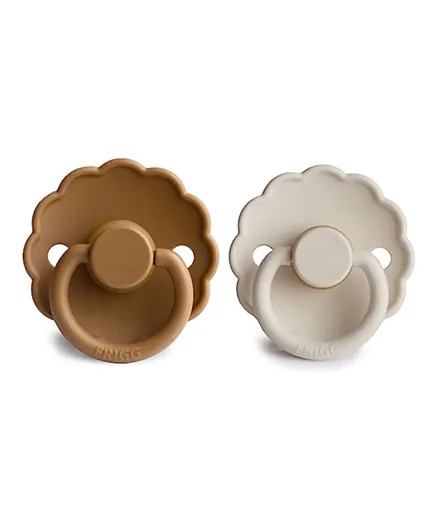 FRIGG Daisy Latex Baby Pacifier  Cappucino/Cream Pack of 2 - Size 2