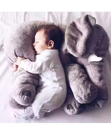 Eazy Kids Elephant Plush Pillow Big Size - Grey