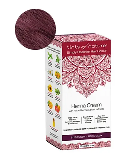 Tints Of Nature Henna Cream - Burgundy - 70 ML