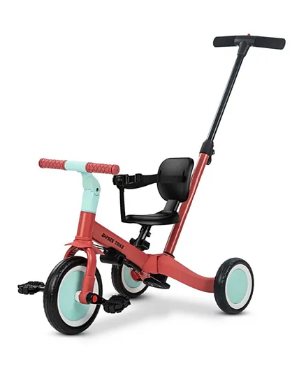 بايبي دراجة ثلاثية العجلات 5 في 1 للأطفال مع مقبض للوالدين - وردي