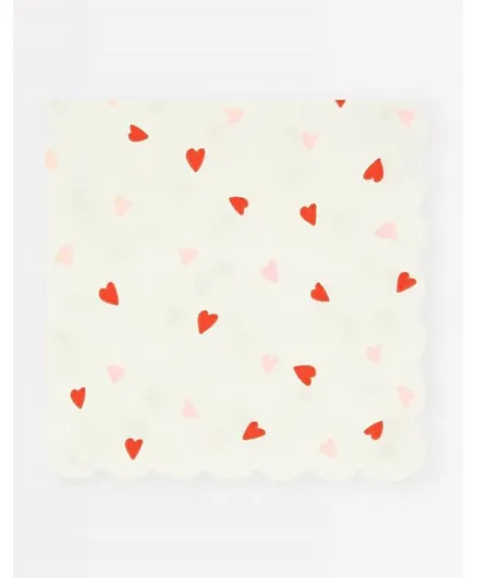Meri Meri Heart Pattern Small Napkins - 16 Pieces