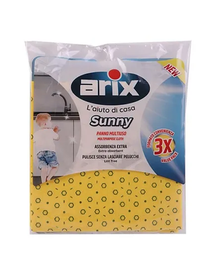 Arix-Sunny Panno Multiuso Multipurpose Yellow Cloth 3 Pieces