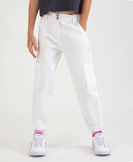 Minoti Basic Twill Combat Pants - White