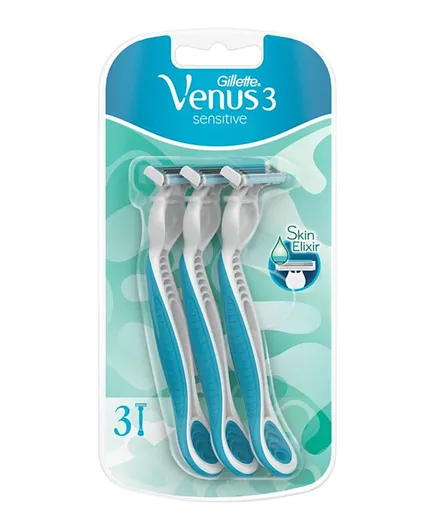 Venus Simply 3 Sensitive Women's Disposable Razors - Pack of 3