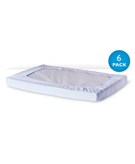 Foundations Worldwide Inc Safefit Full Size Elastic Sheets White - Pack of 6