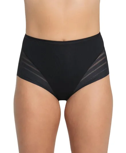 Mums & Bumps Leonisa Lace Stripe Undetectable Classic Shaper Panty - Black