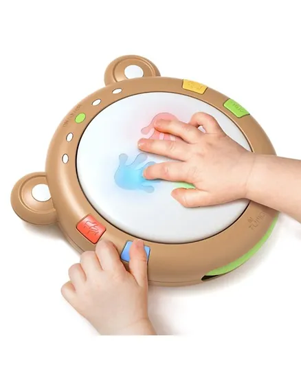TUMAMA TOYS  Baby Musical Electronic Toy Drum With Lights & Sounds- Brown Bear