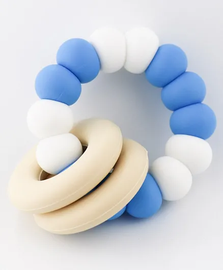 Desert Chomps Vera Classic Silicone & Wooden Teether - Blue Ocean