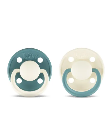Rebael Fashion Natural Rubber Round 2 Pacifiers - Rainy Pearly Mouse/Frosty Pearly Snake