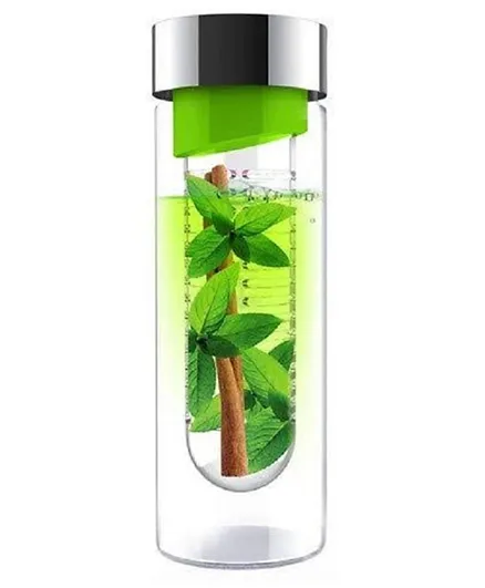 Asobu Flavor It Glass Water Bottle With Fruit Infuser Green - 600 ml
