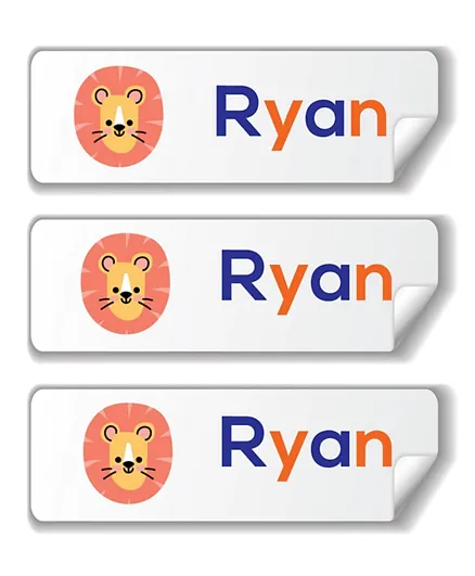 Twinkle Hands Personalized Waterproof Labels Lion - 30 Pieces