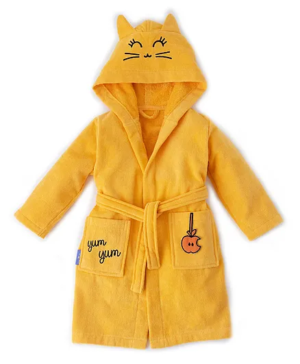 Milk&Moo Tombish Cat Velvet Bathrobe - Yellow