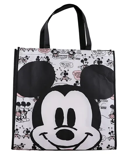 حقيبة تسوق بتصميم ميكي ماوس من ديزني قابلة للطي وإعادة الاستخدام - لون أسود