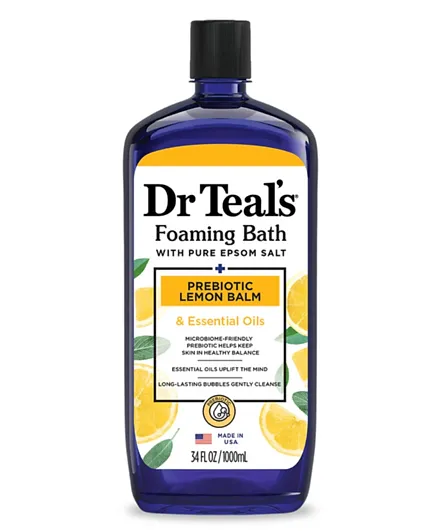 Dr Teals Foaming Bath with Pure Epsom Salt Prebiotic Lemon Balm - 1000mL