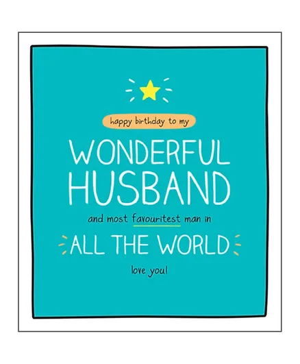 Pigment Happy Birthday To My Wonderful Husband Greeting Card