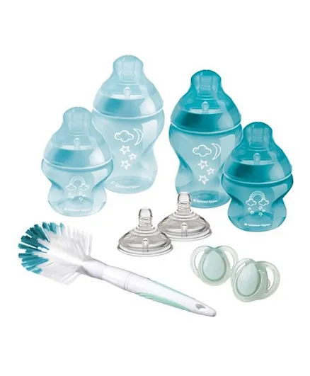 Tommee Tippee Closer to Nature Newborn Baby Bottle Starter Kit Blue - Mixed Sizes