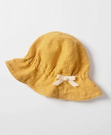 The Girl Cap Printed Travel Hat - Yellow
