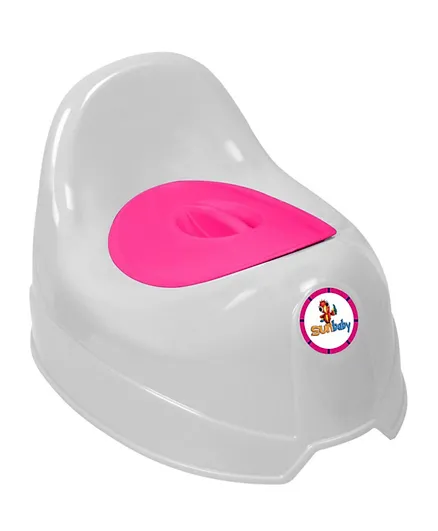 Sunbaby Potty Toilet Trainer Seat with Lid and High Back Support