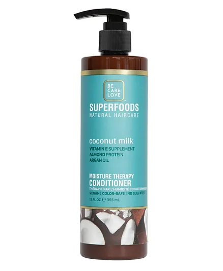 Be Care Love Superfoods, Coconut Milk, Moisture Therapy Conditioner - 355mL